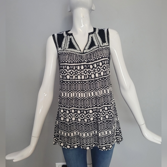 Anthropologie Meadow Rue Embroidered Mesh Detail Tank, VGUC, Size S - Picture 1 of 8